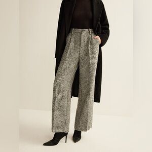 Commense Wool-Blend Tweed Pants in Grey size Large. New with tag